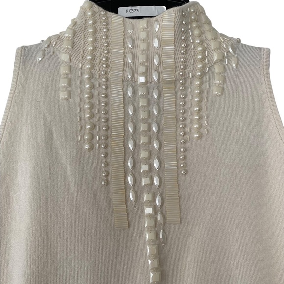 Marciano Beige/Off-White Embellished Sweater Top - Size XS - Picture 4 of 6